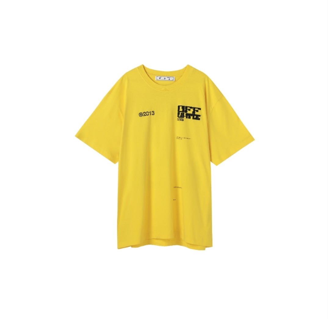 Nike Off-White SS21 Tech Marker Logo Round Neck Short Sleeve Ordinary Version Yellow
