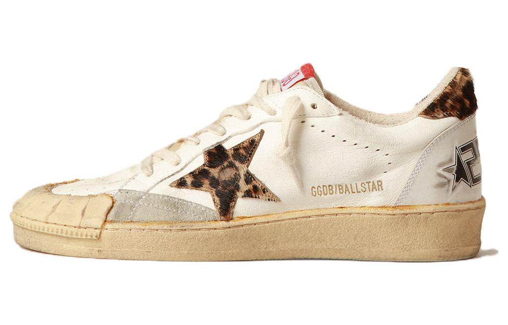 Nike Golden Goose Women's Ball Star in White Nappa with Leopard-Print Pony-Skin Star and Heel Tab