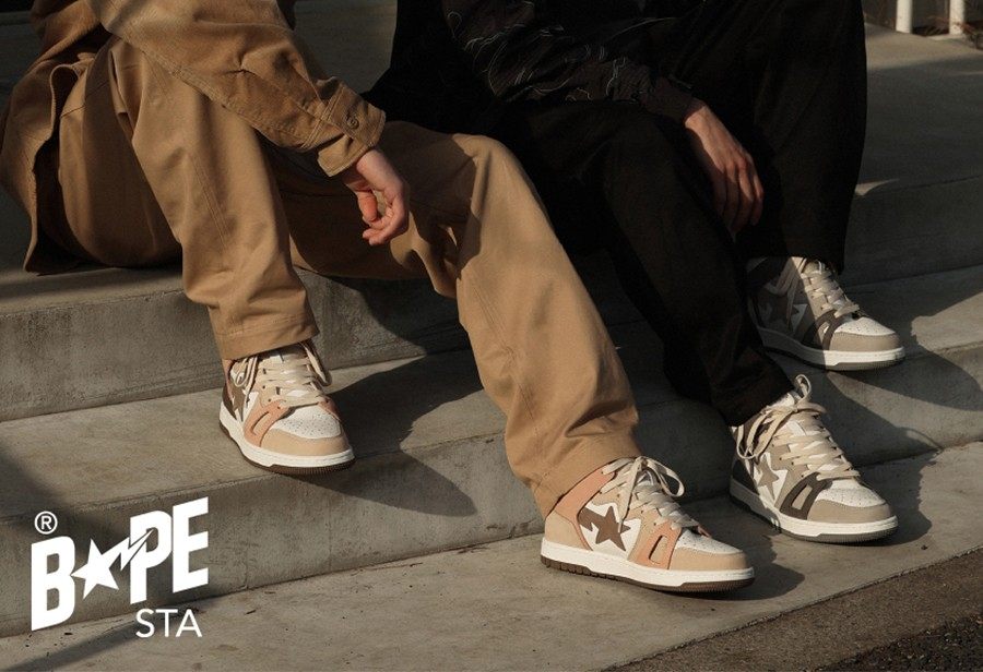 BAPE,BAPE STA 93 HI,发售  灰白大地色系百搭又好看！全新高帮 BAPE STA™ 即将发售！