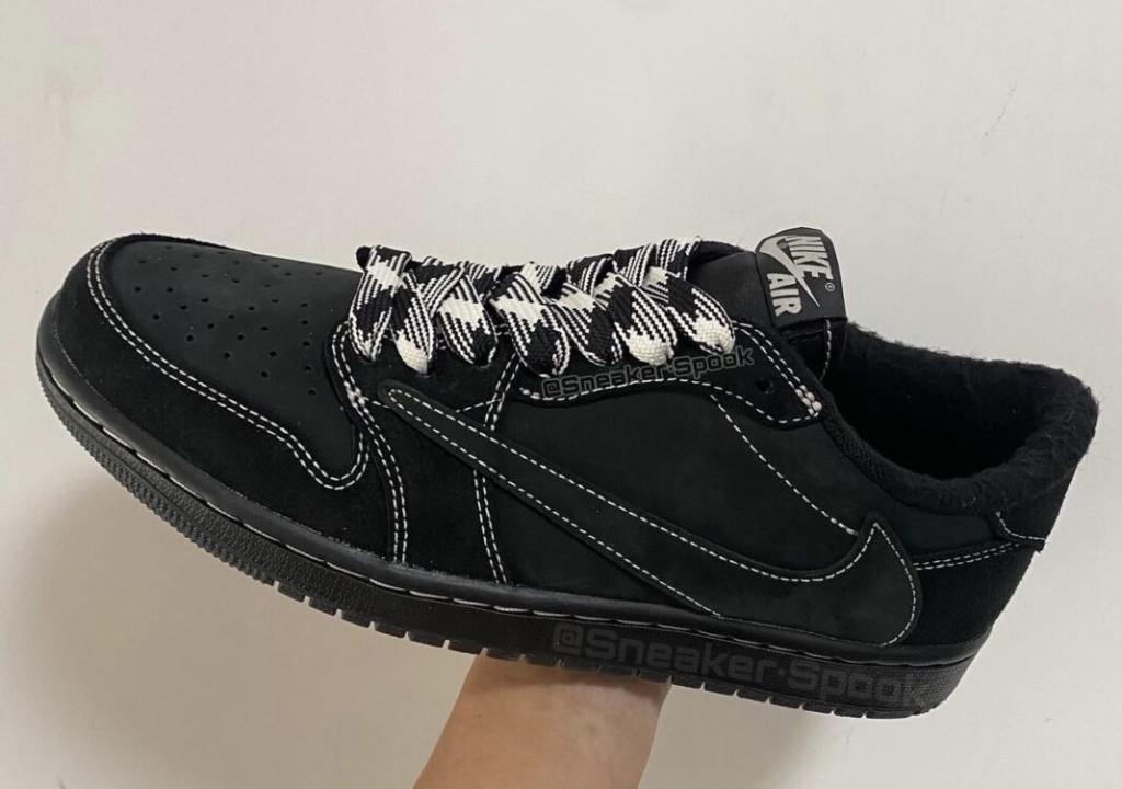 Travis Scott Air Jordan 1 Low Black Phantom Laces