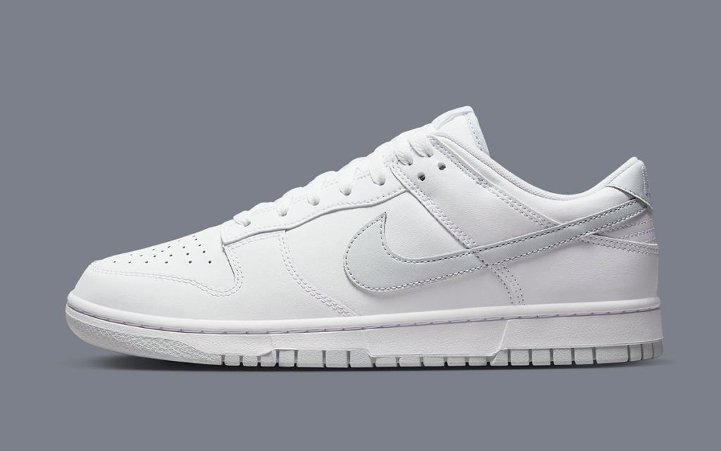 The Nike Dunk Low Appears in White and Pure Platinum