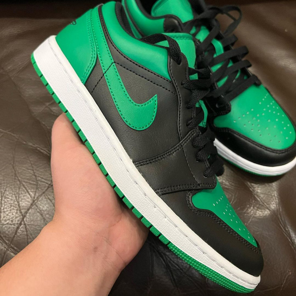Air Jordan 1 Low Black Lucky Green 553558-065 Release Date In-Hand
