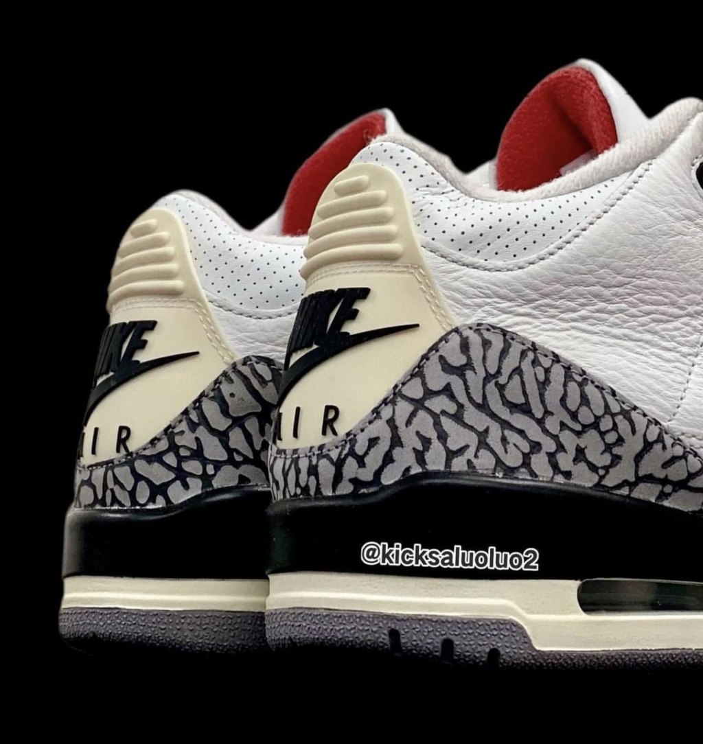 Air Jordan 3 White Cement Reimagined DN3707-100 Release Date Heels