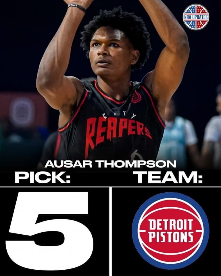 The Detroit Pistons Have Selected Ausar Thompson With The 5th Overall ...